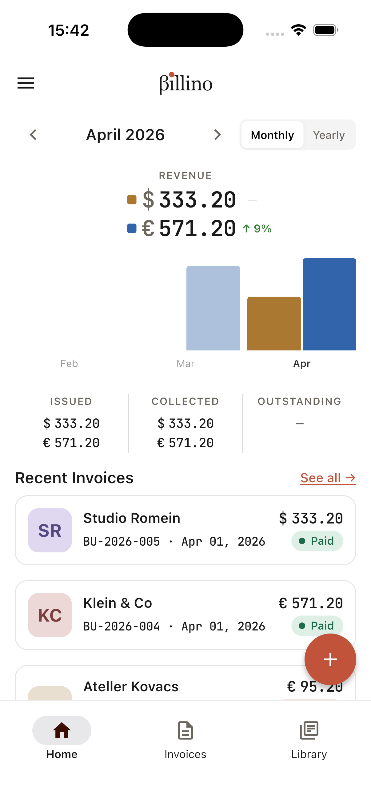 Billino app screenshot